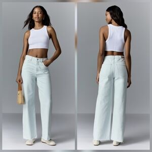 LE JEAN Bow Embroidered Column Jeans